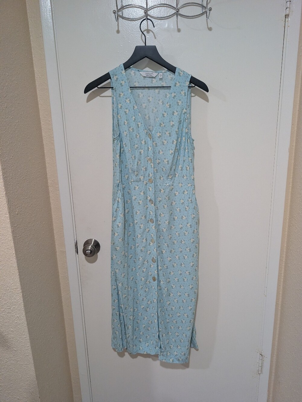 & Other Stories Blue Floral Midi Dress